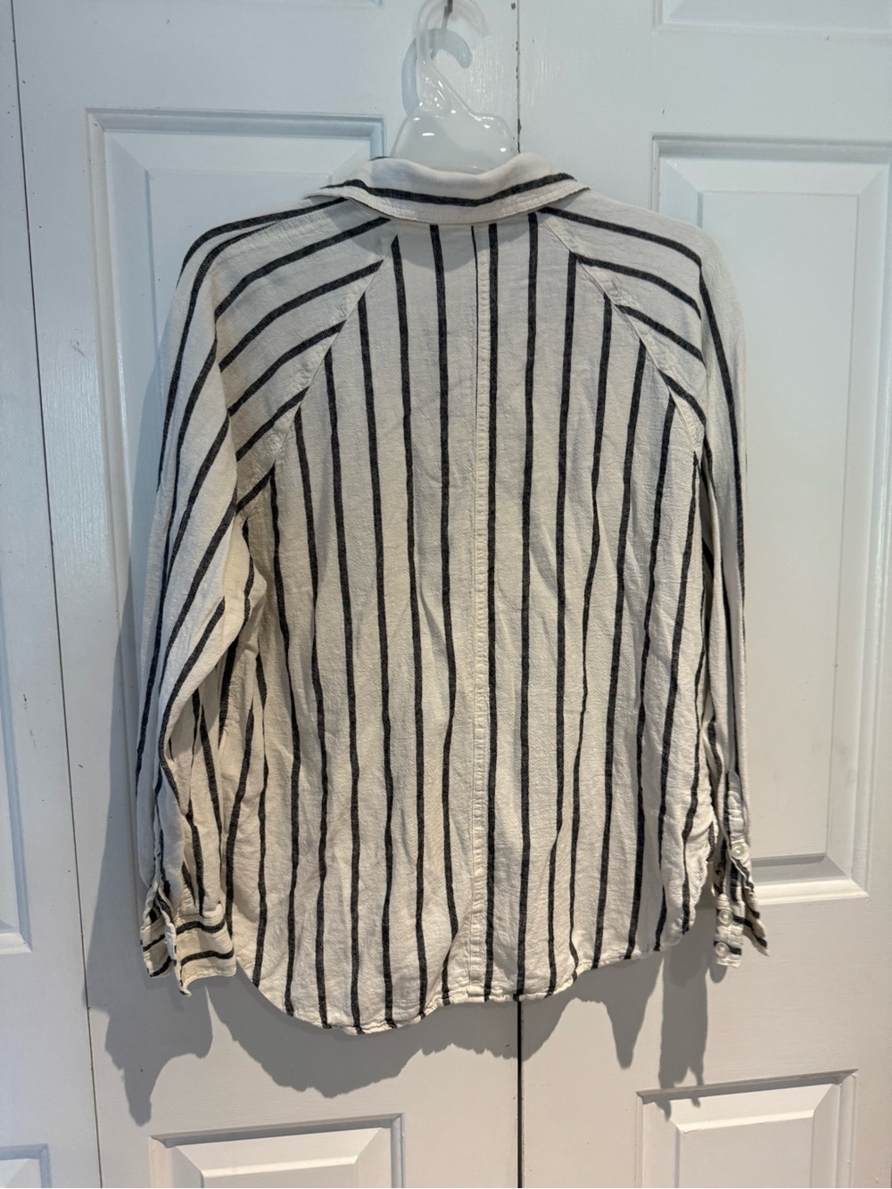 Perfect Linen Striped Button-Up Top - Picture 4 of 10